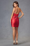 Juliet JT911A Fitted Hot Fix Cocktail Dress With Side Sheer Bodice