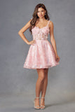 Juliet JT917A Dress Embroidered Lace with Corset Bodice Cocktail Dress