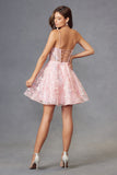 Juliet JT917A Dress Embroidered Lace with Corset Bodice Cocktail Dress