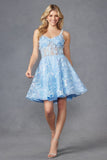Juliet JT917A Dress Embroidered Lace with Corset Bodice Cocktail Dress