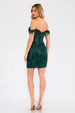 Juliet JT919L Dress Fitted Off Shoulder Sequin Sweetheart Bodice