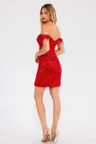 Juliet JT919L Dress Fitted Off Shoulder Sequin Sweetheart Bodice