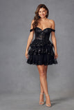 Juliet JT920K Dress Short Tulle Sequin A-Line Cocktail Dress