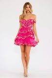 Juliet JT920K Dress Short Tulle Sequin A-Line Cocktail Dress