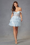 Juliet JT920K Dress Short Tulle Sequin A-Line Cocktail Dress
