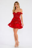 Juliet JT920K Dress Short Tulle Sequin A-Line Cocktail Dress