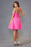 Juliet JT921H Dress Strapless Tulle Ruffles Cocktail Gown