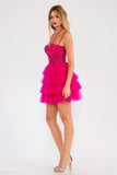 Juliet JT923S Dress Leaf Lace Corset with Ruffle Tulle Skirt
