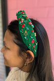 Xmas Top Knot Jeweled Headband