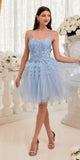 Ladivine 9310 Short A-Line Tiered Tulle Scoop Neckline Cocktail Dress