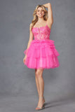 Juliet JT935K Dress Corset Top Tulle Ruffle Cocktail Skirt
