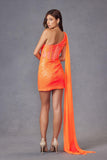 Juliet JT937R Dress One Shoulder Cape Sleeve Cocktail Sequin Gown