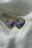 Bridgerton Vintage Florals Heart Stud Earrings