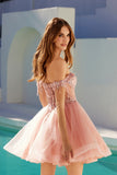 Juliet JT947L Short Off the Shoulder Homecoming A-Line Dress