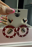 Texans Game Day Crystal Ring Drop Earrings