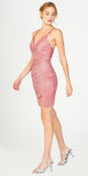CLEARANCE - Eureka 9733 Fitted Criss-Cross Back Short Party Cocktail Dress V-Neck (Size M)
