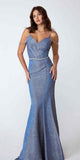 CLEARANCE - Eureka 9811 Cold-Shoulder Mermaid Long Dress (Size L)
