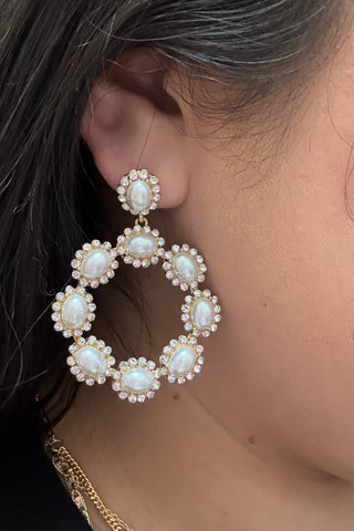 Around The Glam Pearl Earrings