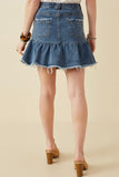 Denim Darling Curvy Ruffle Skirt