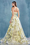 Andrea & Leo A0770 Floor Length Sheath Organza Print Formal Gown