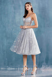 Andrea & Leo A0823 Illusion Bodice Short Prom Dress with Corset Back