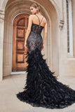 Andrea & Leo A1116 Floor Length Feathered Mermaid Gown