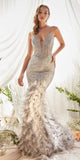 Andrea & Leo A1116 Floor Length Feathered Mermaid Gown