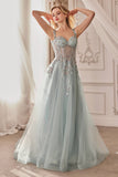Andrea & Leo A1258 Long Embellished Tulle A-Line Ball Gown