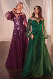 Andrea & Leo A1263 Long Sleeve A-Line Tulle & Lace Gown