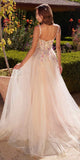 Andrea & Leo A1288 Long A-Line Dress Multicolored Floral Embellishments