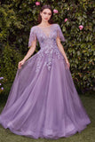 Andrea & Leo A1351 Embellished Lace Layered Tulle Ball Gown