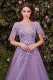 Andrea & Leo A1351 Embellished Lace Layered Tulle Ball Gown