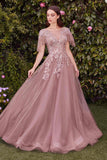 Andrea & Leo A1351 Embellished Lace Layered Tulle Ball Gown