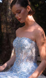 Andrea & Leo A1365 Dress Strapless Overskirt Glimmering Gown