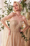Andrea & Leo A1369 Dress Strapless A-Line Ombre Beaded Gown