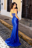 Nox Anabel A1374 Long Spaghetti Strap Sheer Bodice Fitted Gown