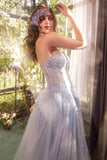Andrea & Leo A1381 Tulle Daisy Asymmetric A-Line Gown