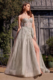 Andrea & Leo A1381 Tulle Daisy Asymmetric A-Line Gown