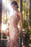 Andrea & Leo A1396 Sheer Pleated Corset Gown