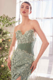 Andrea & Leo A1396 Sheer Pleated Corset Gown