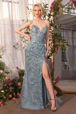 Andrea & Leo A1396 Sheer Pleated Corset Gown
