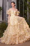 Andrea & Leo A1430 Dress Strapless Floral Printed Ball Gown
