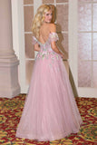 Andrea & Leo A1479 Long A-Line Off Shoulder 3D Floral Applique Gown