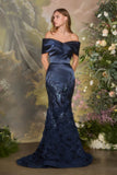 Andrea & Leo A1482 Luxe Satin Off the Shoulder Mermaid Gown