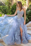 Andrea & Leo A1483 A-Line Gown Sheer Boned Bodice Strapless Fairytale