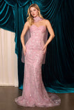 Andrea & Leo A1484 Fitted Gown Strapless Sweetheart Embroidered Floral Motif