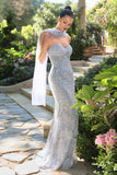Andrea & Leo A1484 Fitted Gown Strapless Sweetheart Embroidered Floral Motif