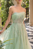 Andrea & Leo A1491 Boned Asymmetrical Sequin Bodice A-Line Formal Dress