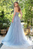 Andrea & Leo A1491 Boned Asymmetrical Sequin Bodice A-Line Formal Dress