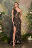 Andrea & Leo A1502 Statement Making One Shoulder Fitted Gown